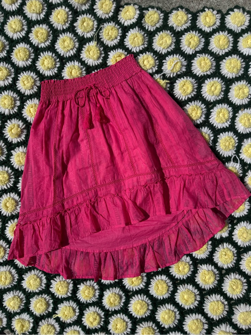 Aeropostale Fuchsia Ruffled High-Low Skirt